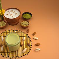 Matcha with almond milk
