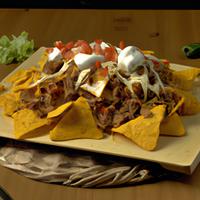 Nachos with cheese and ground beef