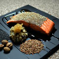 Nut crusted salmon