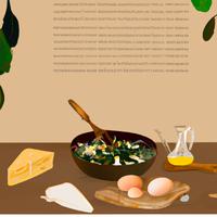 Omelette with spinach and pepperjack cheese