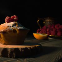 Orange raspberry muffin