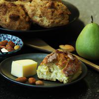 Paer and almond scone