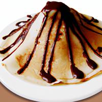 Pancake with chocolate syrup
