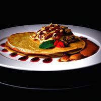 Pancake with peanut butter and jelly