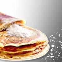 Pancake with powdered sugar
