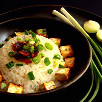 Paneer spring onion rice