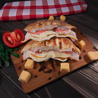 Panini with ham and cheese