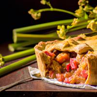 Pastry with rhubarb