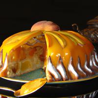 Peach-shaped cake