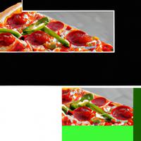 Pepperoni and green pepper pizza slice
