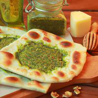 Pesto cheese flatbread