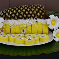 Pineapple coconut roll cake