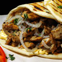 Pita sandwich with chicken and beef