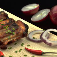 Pork neck grilled