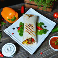 Pork red chili burrito