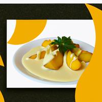 Potatoes with yellow sauce