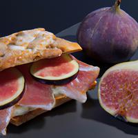 Prosciutto apple brie fig jam sandwich