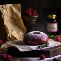 Raspberry old fashioned donut