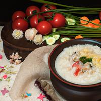 Rice porridge with vegetables