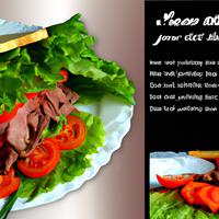 Roast beef on wheat with tomato and lettuce