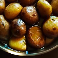 Roasted new potatoes in oil