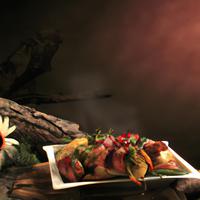 Roasted vegetables with bacon