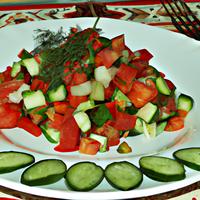 Salad with cucumber  and tomatoes