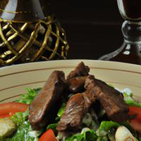 Salad with grilled beef