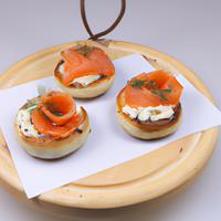 Salmon and cream cheese bagel bite
