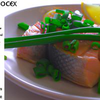 Salmon with green onions