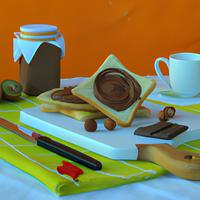Sandwich with chocolate spread