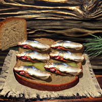 Sardines on whole grain bread