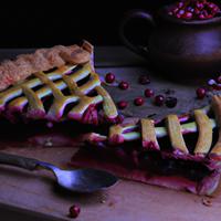 Slice of pie with berry filling