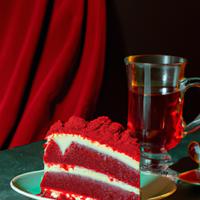 Slice of red velvet cake