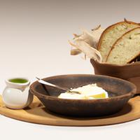 Slice of white bread with butter