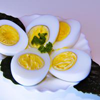 Sliced hard-boiled eggs
