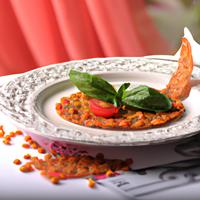 Snap crisp red lentil tomato basil