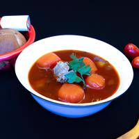Soupe de tomate avec balles de viande