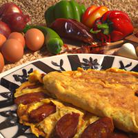 Soy chorizo omelet
