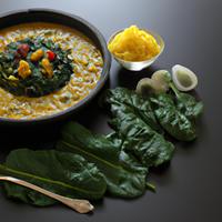 Spinach dhal rice