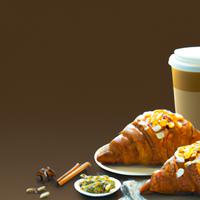 Starbucks grande chai tea latte and almond croissant