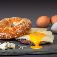 Steak egg cheese bagel