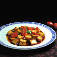 Stir-fried tofu with tomatoes