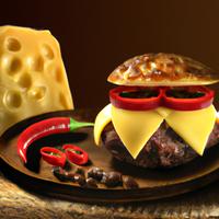 Swiss cheese burger