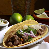 Taco with carne asada