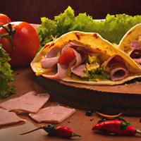 Taco with ham