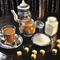 Tea with sugar and milk