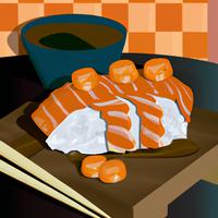 Teriyaki salmon sushi