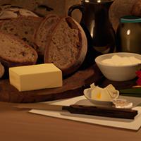 Thick slice sourdough with butter