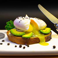 Toast with avocado and poached egg
